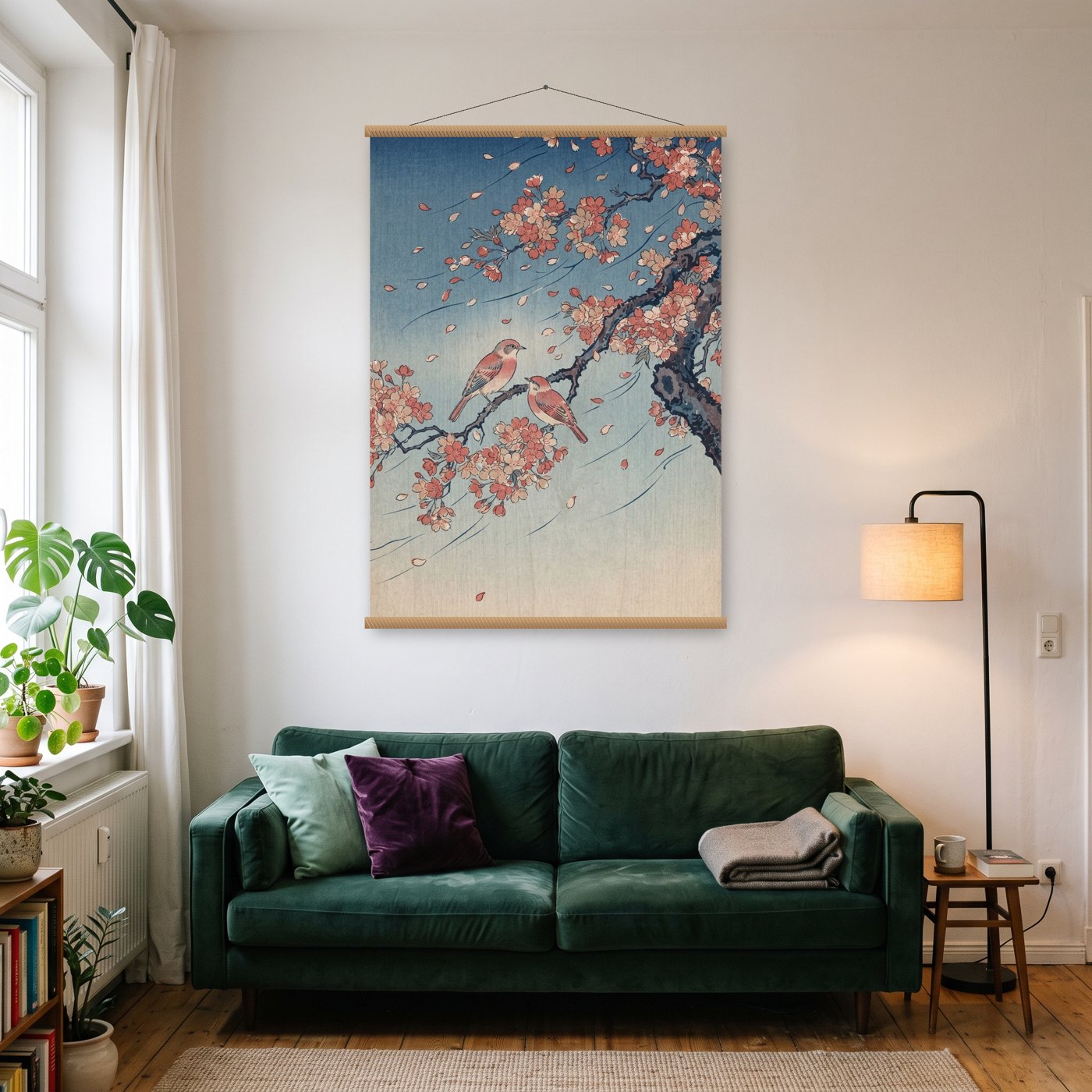 Kirschblütenzweig – Poster mit Posterleiste an der Wand