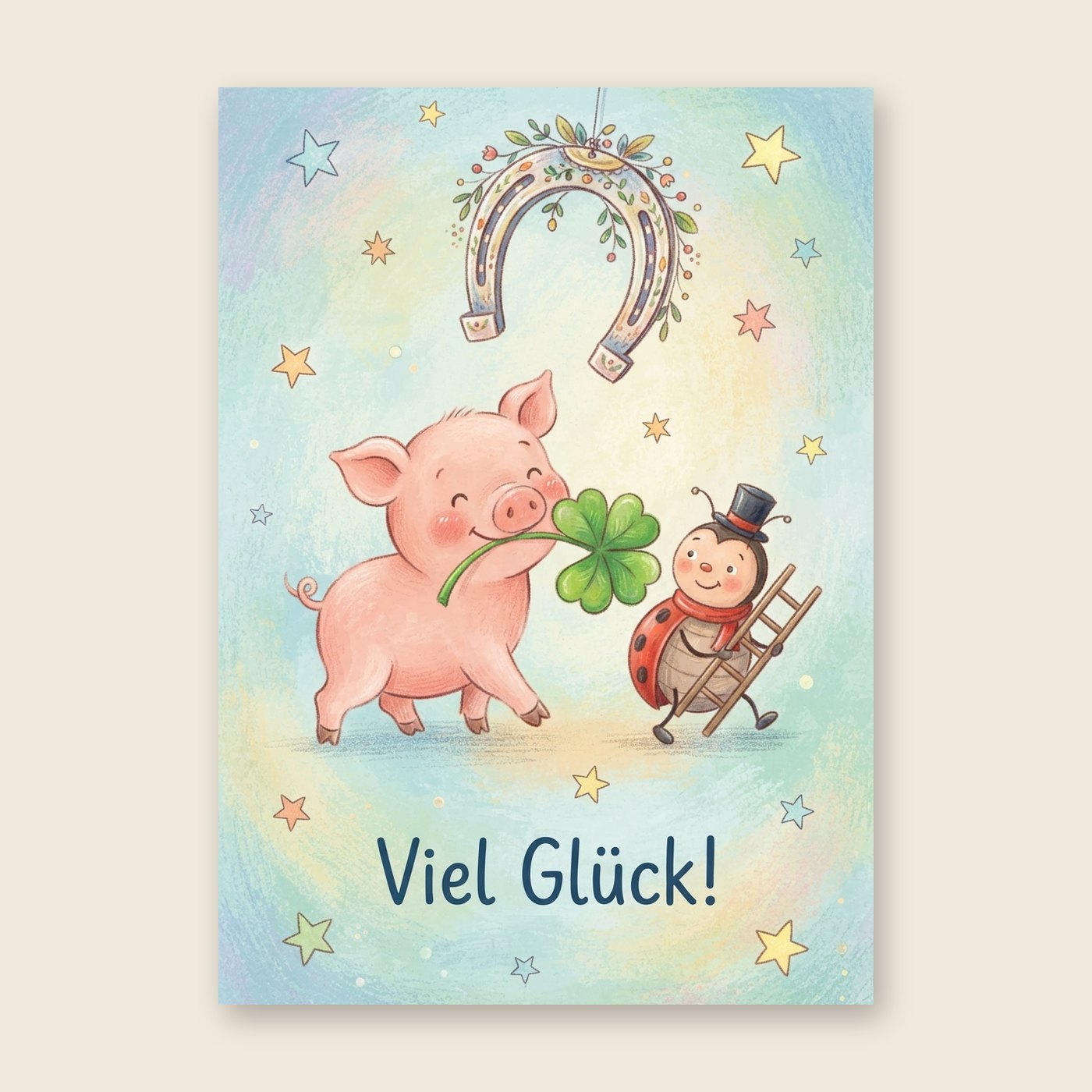 Glücksschwein – Poster (mit Spruch)