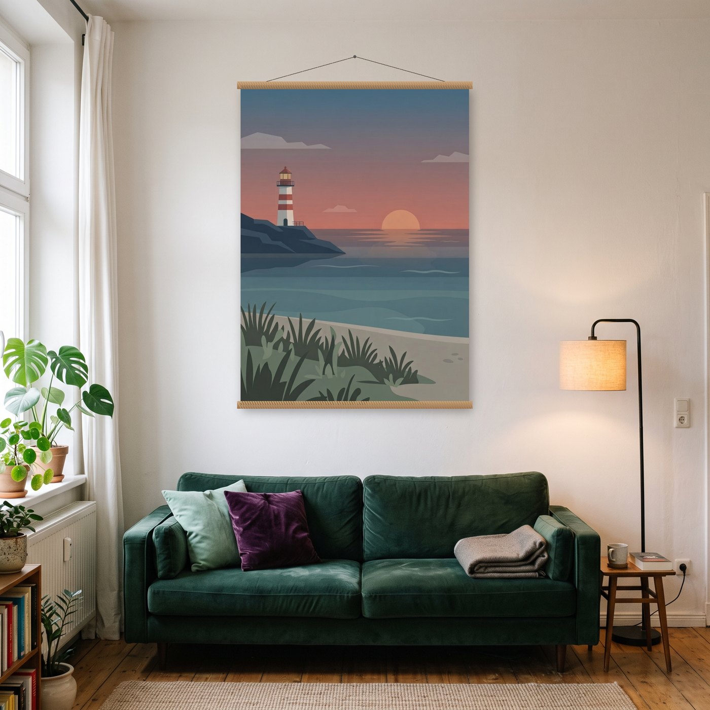 Meer geht immer – Poster mit Posterleiste an der Wand