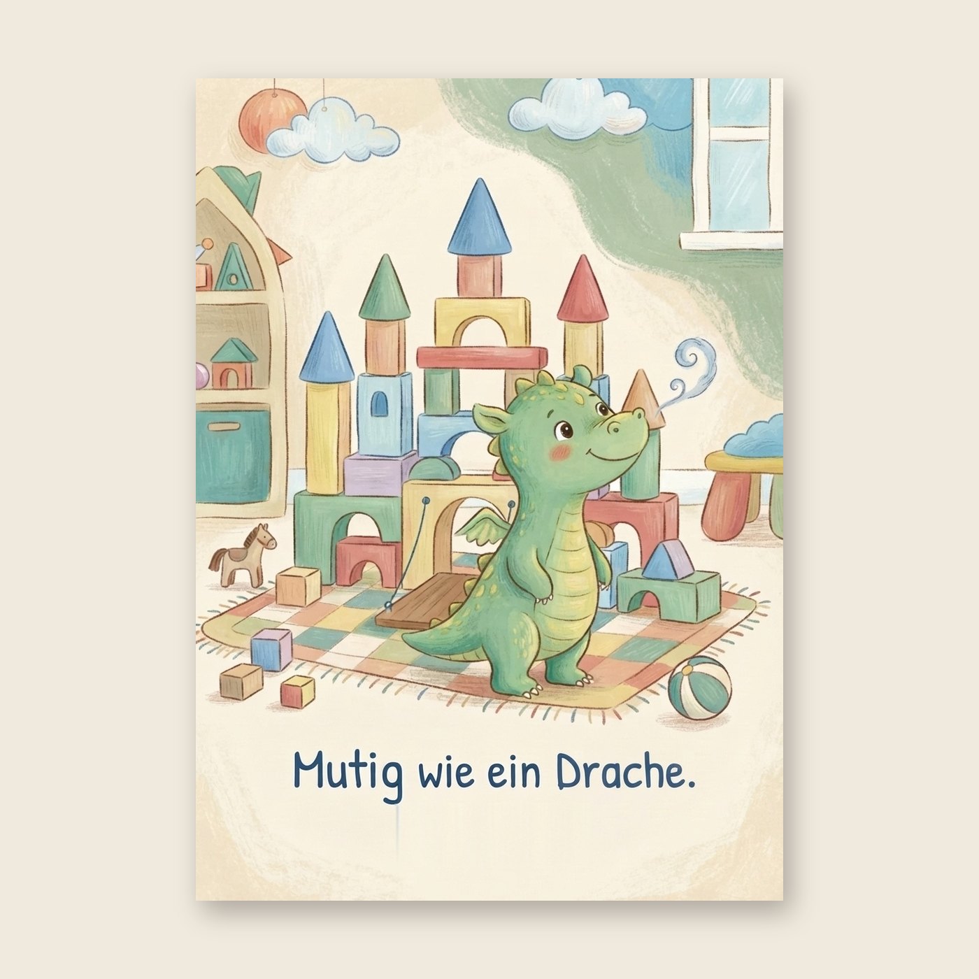 Mutiger kleiner Drache – Poster (mit Spruch)