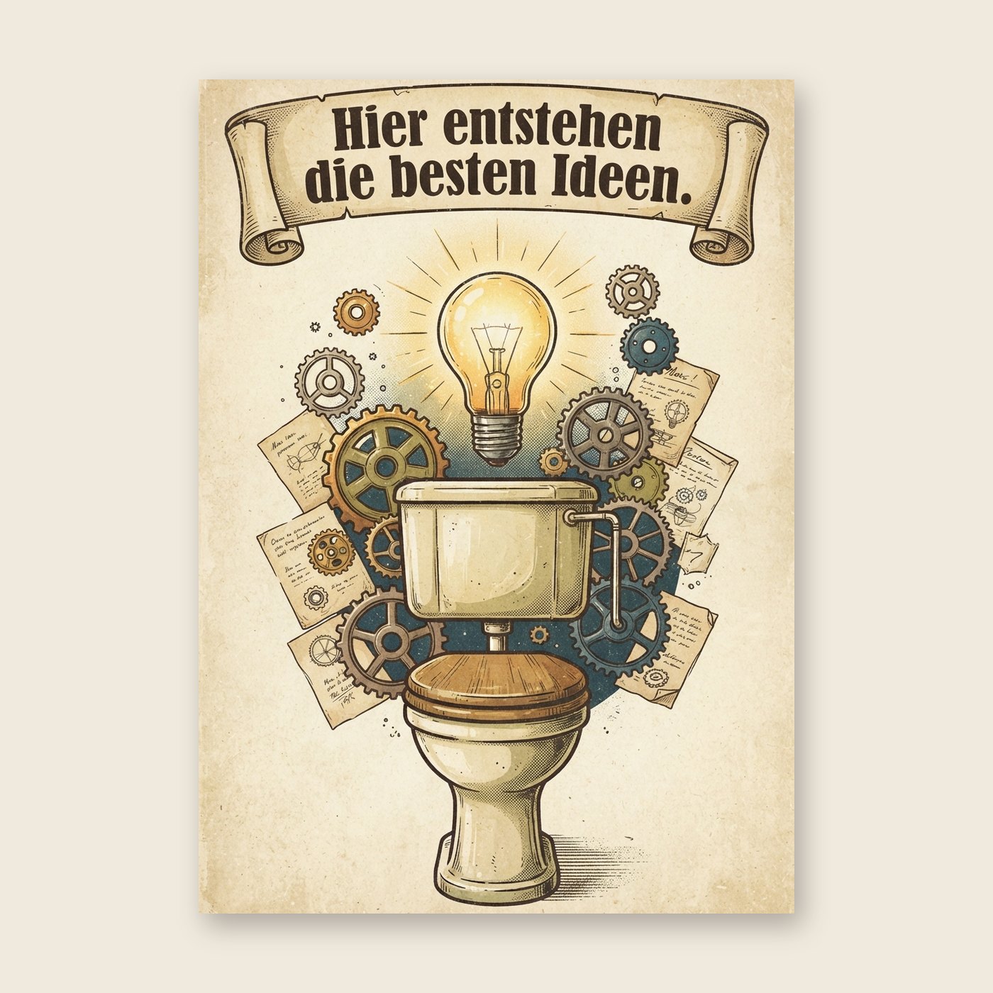 Hier entstehen die besten Ideen – Poster (mit Spruch)