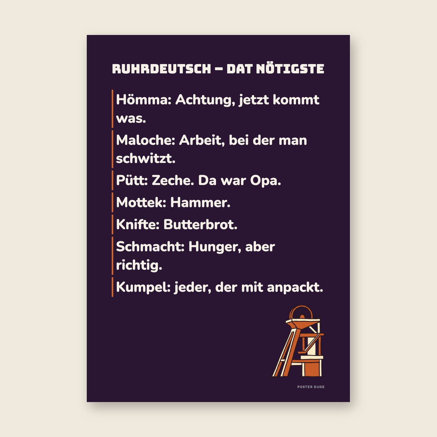 Ruhrdeutsch – dat Nötigste – Poster