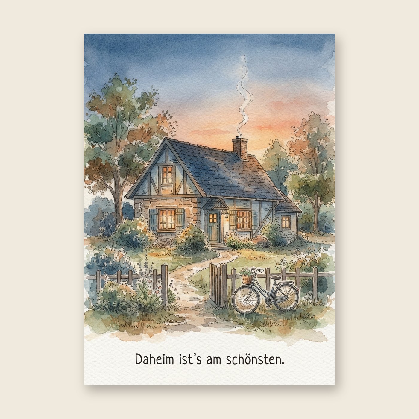Daheim ist's am schönsten – Poster (mit Spruch)
