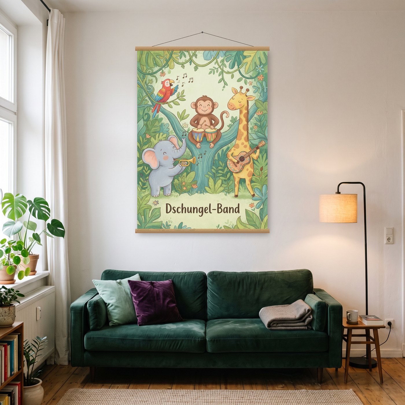 Dschungel-Band – Poster mit Posterleiste an der Wand