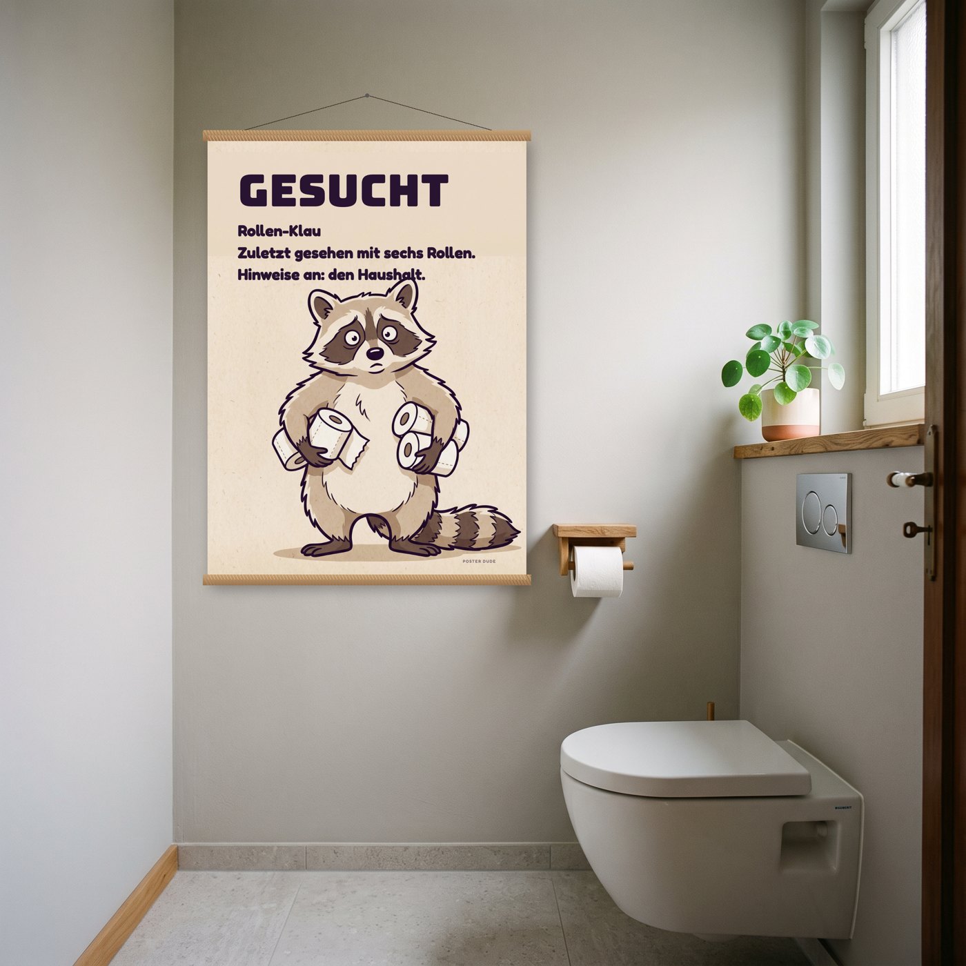 Gesucht: Rollen-Klau – Poster mit Posterleiste an der Wand