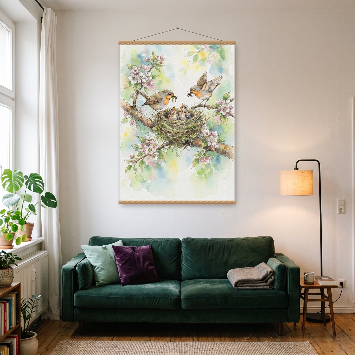 Unser Nest – Poster mit Posterleiste an der Wand