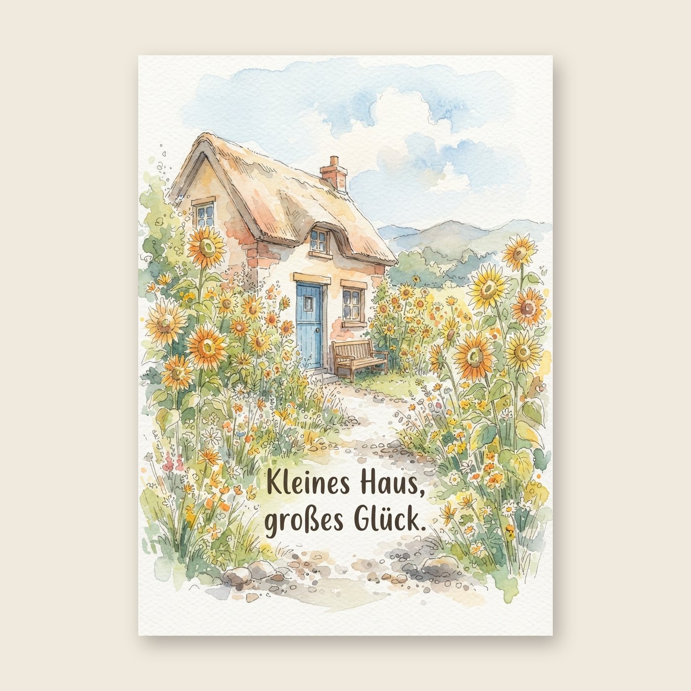 Kleines Haus, großes Glück – Poster (mit Spruch)