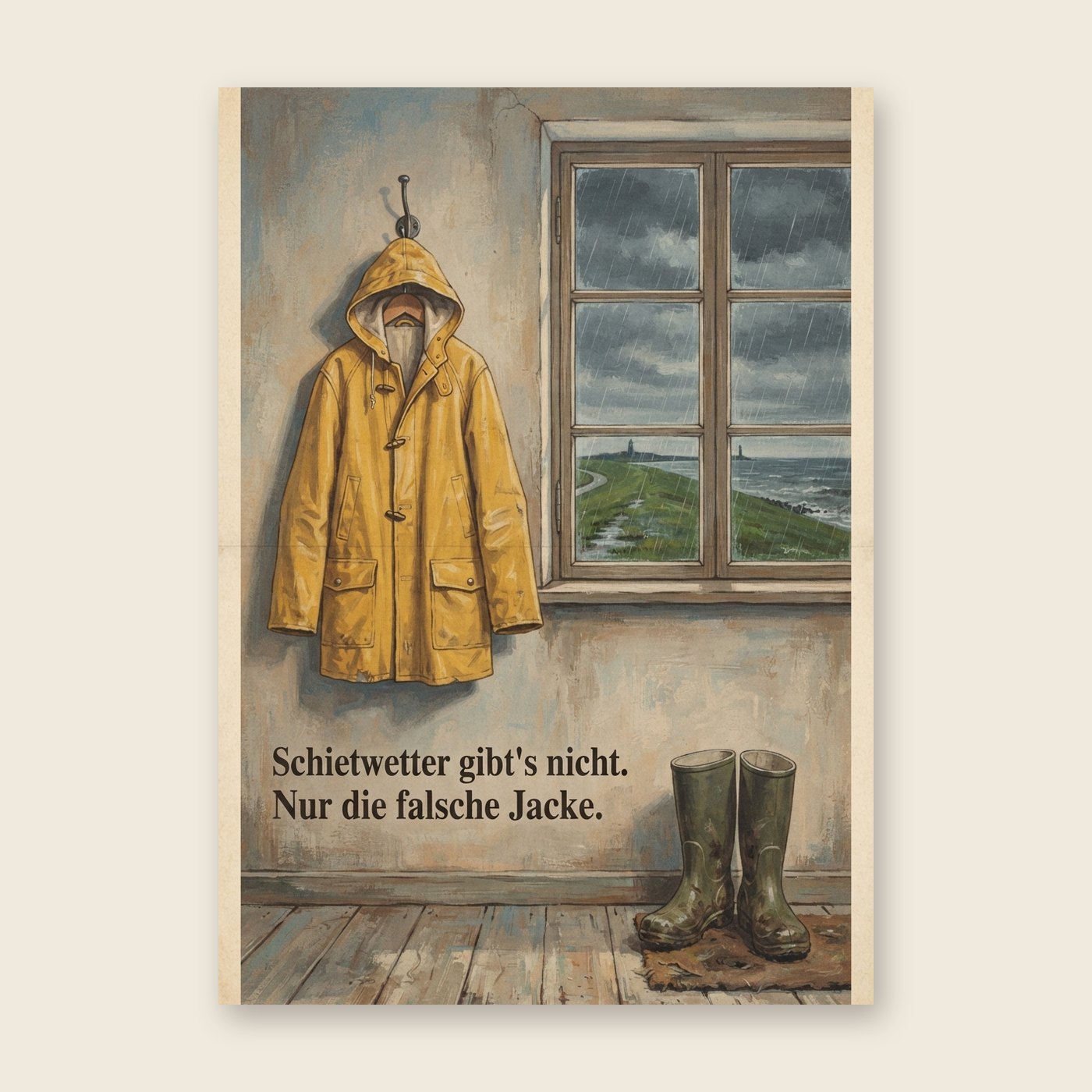Schietwetter gibt's nicht. Nur die falsche Jacke – Poster (mit Spruch)