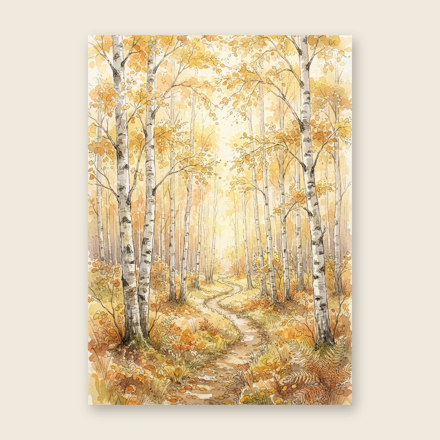 Birkenwald im Herbst – Poster (ohne Text)
