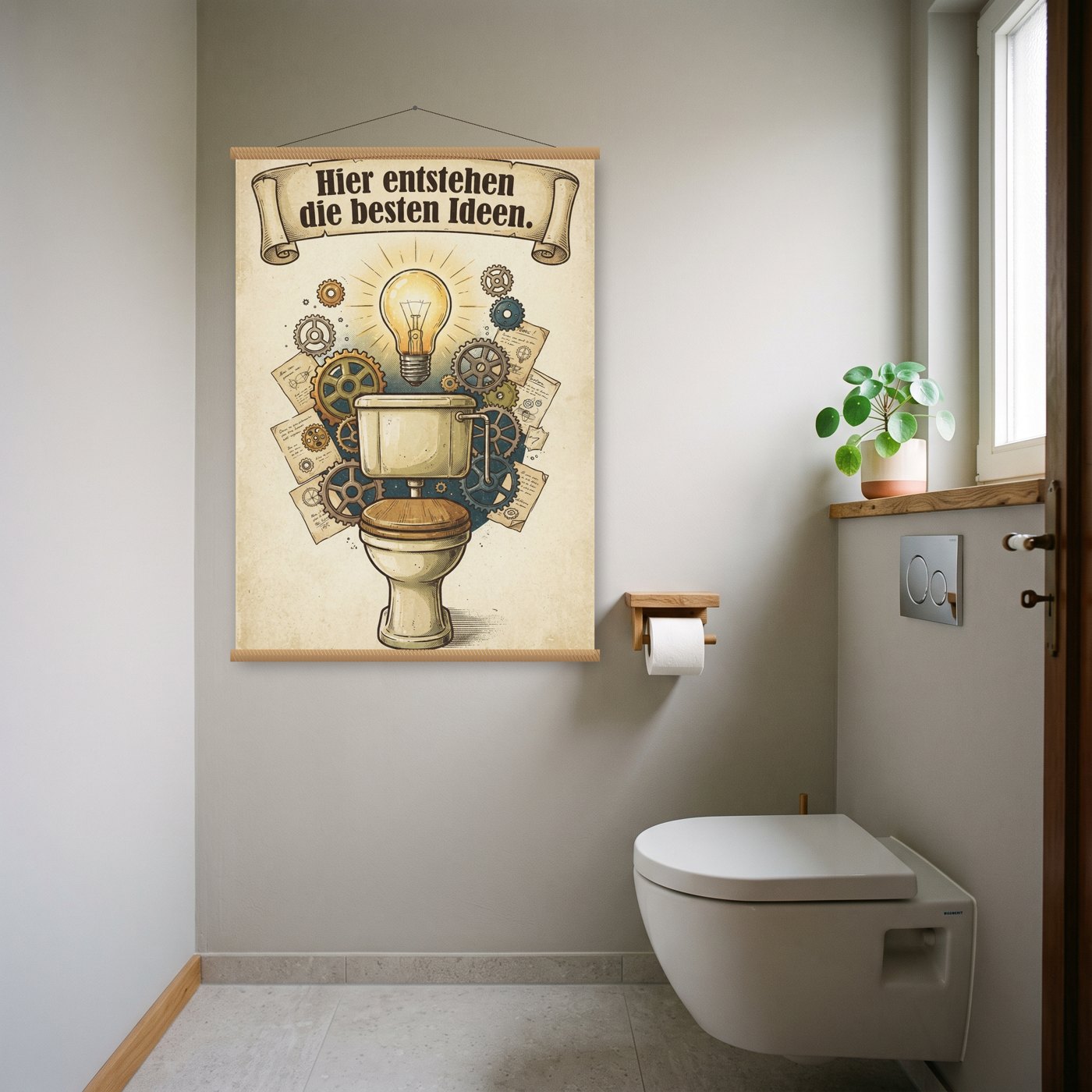 Hier entstehen die besten Ideen – Poster mit Posterleiste an der Wand
